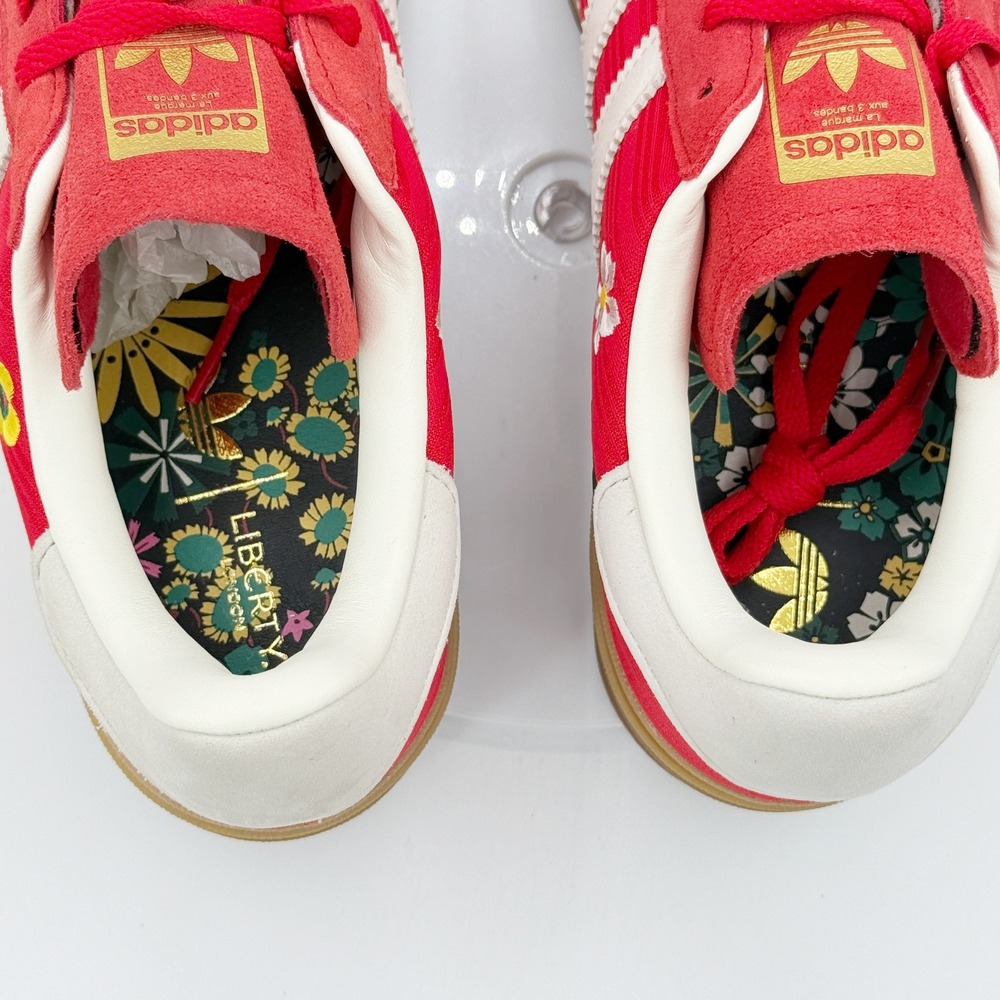 Adidas X Liberty London Gazelle Bold W Size 8 Scarlet White Flowers IH1921, NEW - Picture 8 of 11